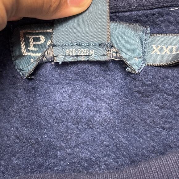 Polo Ralph Lauren Crew Neck/ Vintage Sweatshirt Sweater Fleece Navy Red Pony XXL - Picture 6 of 9